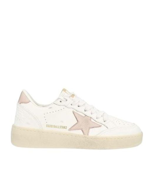 Golden Goose Deluxe Brand White Ballstar Lace-Up Sneakers