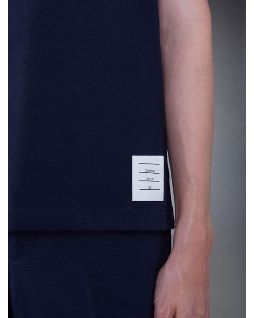 Thom Browne Blue Hector-Patch Crewneck T-Shirt for men