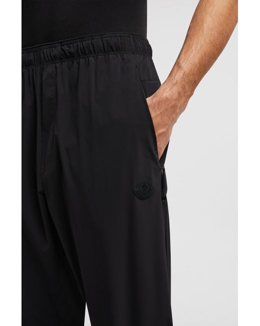 Moncler Black Logo Patch Cuffed Pants for men