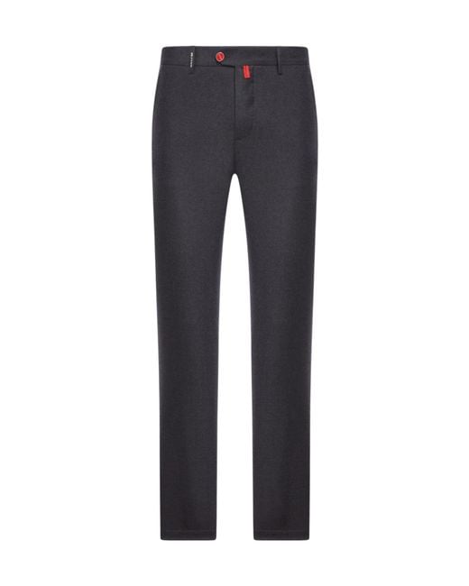 Kiton Blue Straight-Leg Tailored Pants for men