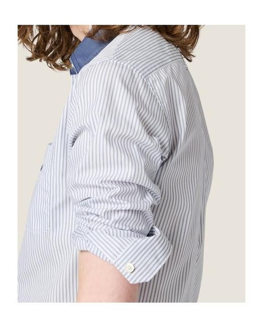 Miu Miu Blue Striped Poplin Shirt