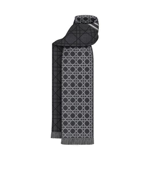 Dior Black Striped Cannage Scarf for men