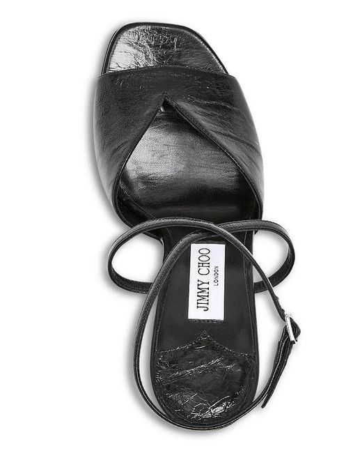 Jimmy Choo Black Platform High-Heeled Sandals