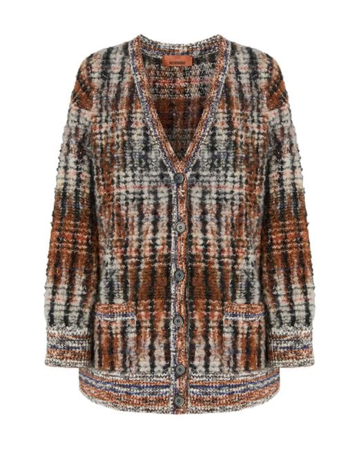 Missoni Brown Boucle Buttoned Cardigan