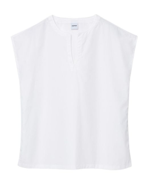Aspesi White V-Neck Blouse