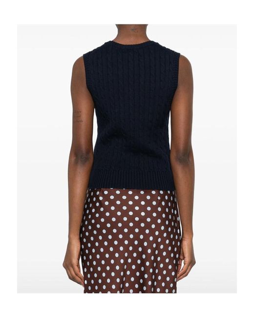 Polo Ralph Lauren Blue Cable Knit Sleeveless Sweater