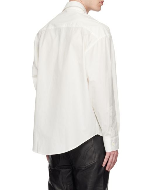 AMI White Ami Buttoned Long-Sleeved Shirt for men