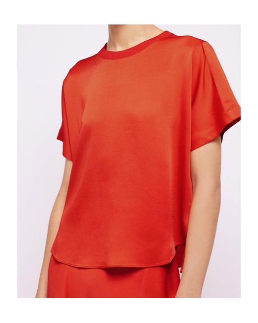 Jonathan Simkhai Red Addy Knit-Panel T-Shirt