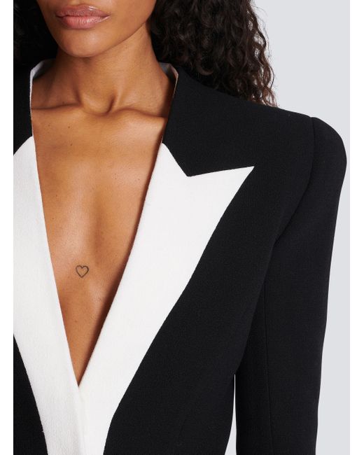 Balmain Black Two-tone Wool Jacket
