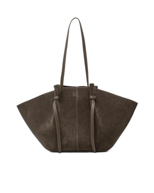 Yuzefi Brown Large Mochi Suede Shoulder Bag