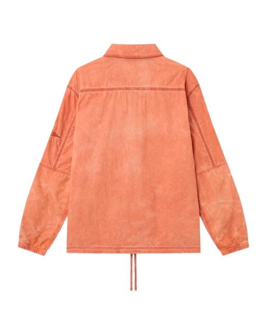 Stone Island Orange Zip-Up Overshirt for men