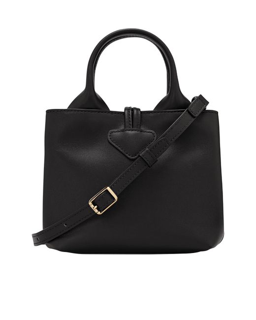 Longchamp Black Le Roseau Xs Leather Mini Bag
