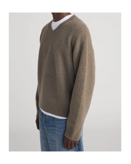 FRAME Brown V-Neck Sweater for men