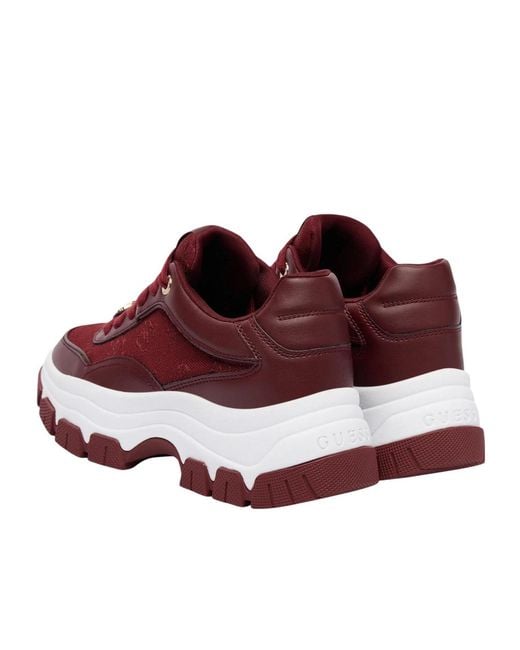 Guess Purple Logo-Plaque Chunky-Sole Sneakers