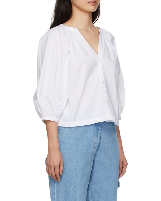 Staud White Dill Button-Up Shirt