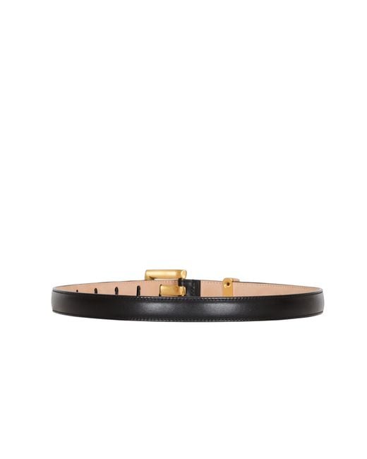 Balmain White Pb-Engraved Buckle Belt