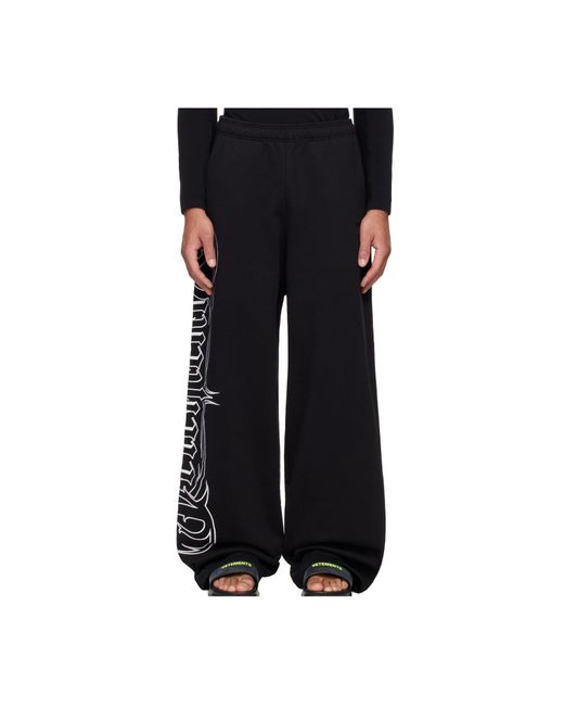 Vetements Black Logo-Embroidered Trousers for men