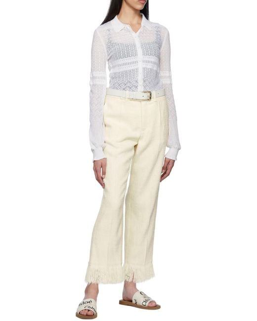 Chloé White Chloé Logo Printed Slip-On Sandals