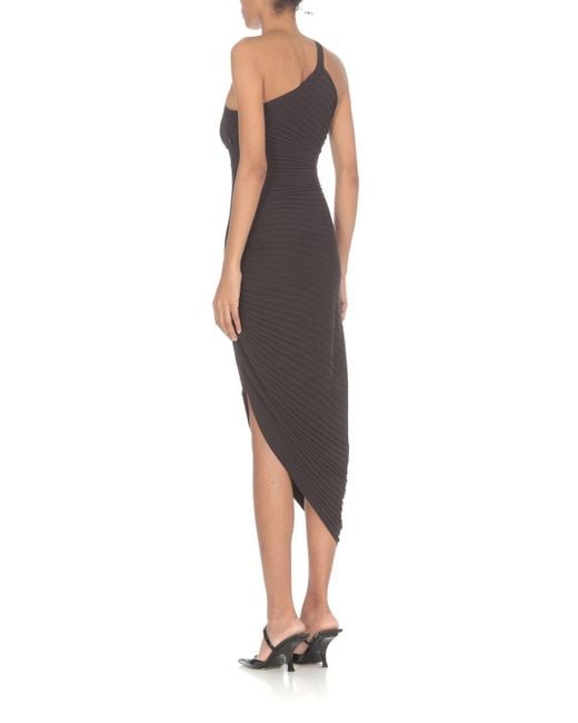 Philosophy Di Lorenzo Serafini Black One-Shoulder Knitted Dress