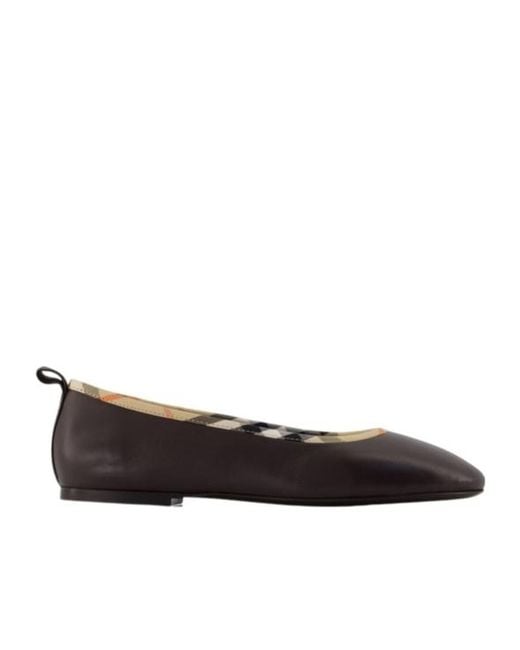 Burberry Brown Round-Toe Ballet Flats