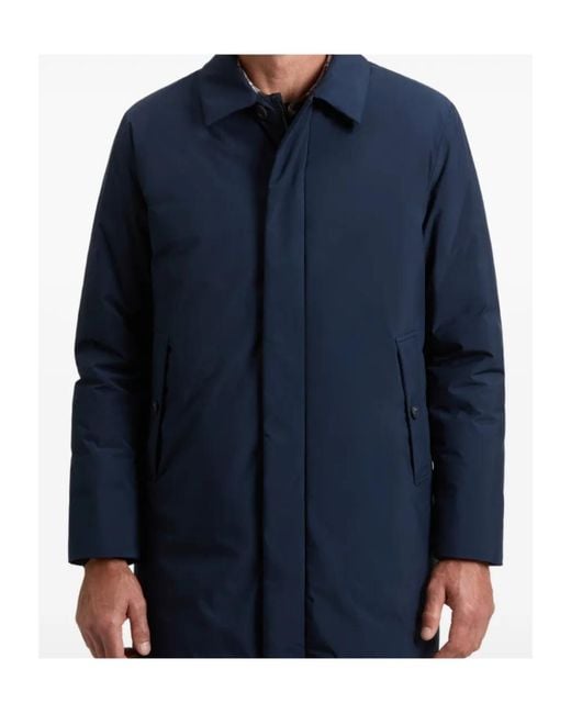Woolrich Blue Cloud Lamar Single-Breasted Coat for men