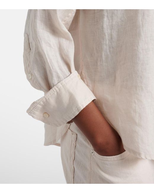 Citizens of Humanity White Kayla Shrunken Linen Shirt