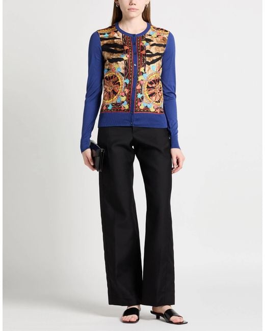 Dolce & Gabbana Blue Colored Satin Knit Sweater