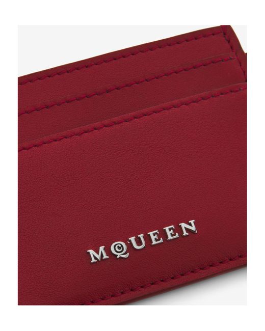 McQueen Red Sling Logo Plaque Card Holder