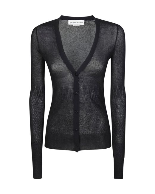 Victoria Beckham Black V-Neck Cardigan