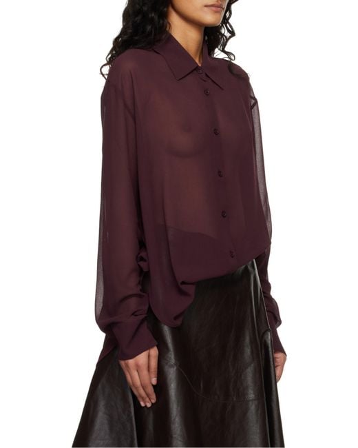 Frankie Shop Purple Sheer Long Sleeve Shirt