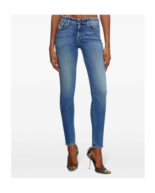 DIESEL Blue 2017 Slandy Super Skinny Mid-Rise Jeans