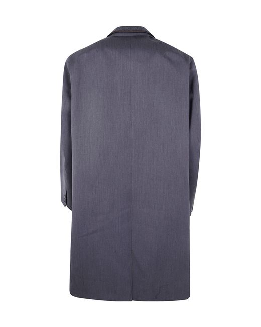 Kolor Blue Single-Breasted Panel-Detail Coat for men