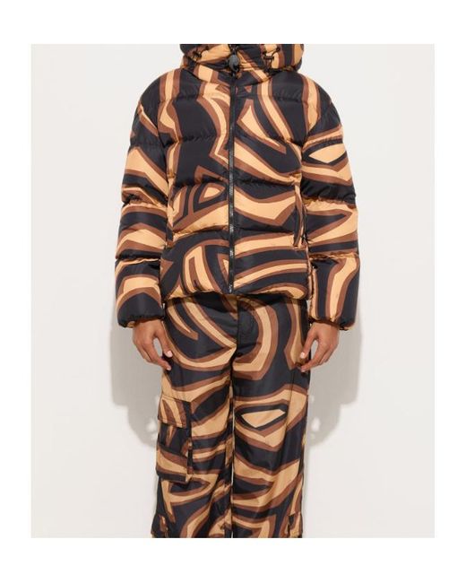 Emilio Pucci Brown Pucci Abstract Printed Hooded Padded Jacket