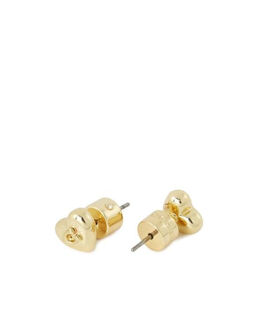 COACH Metallic Heart-Patterned Earrings