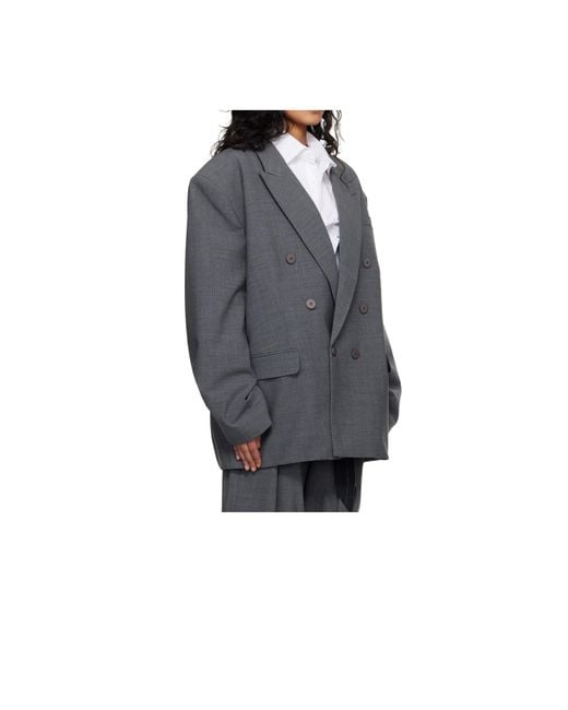 OTTOLINGER Gray Flex Oversized Double-Breasted Blazer
