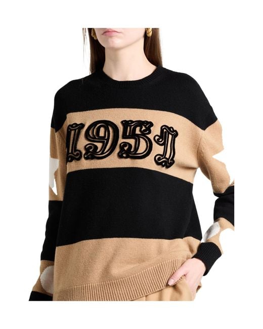 Max Mara Black Striped Lightweight Knitted Sweater