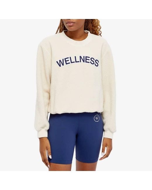 Sporty & Rich White Sherpa Wellness Crewneck Sweatshirt