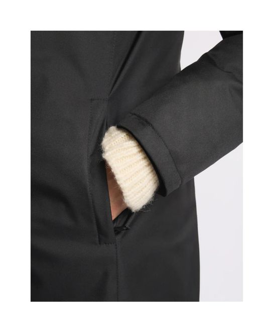 Fay Black Technical Gabardine Toggle Coat
