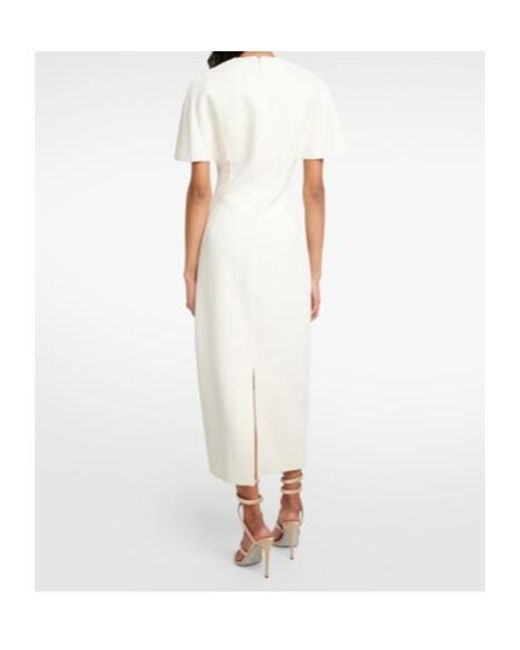 Emilia Wickstead White Bridal Blaine Caped Midi Dress