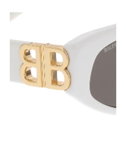 Balenciaga White Eyewear Rectangular Frame Sunglasses