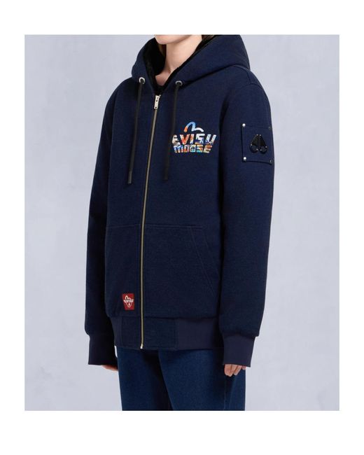 Moose Knuckles Blue X Evisu Zip-Up Hoodie for men
