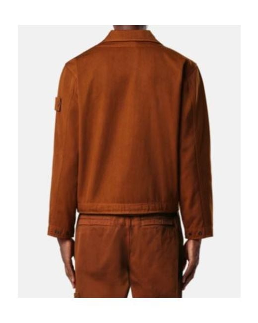 Stone Island Brown Coach Jacket With Anti-Drop Finish for men