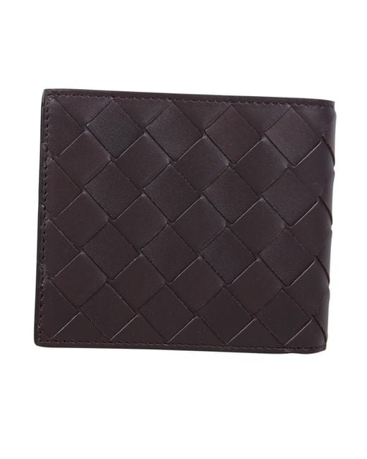 Bottega Veneta Black Intrecciato Bi-Fold Wallet for men