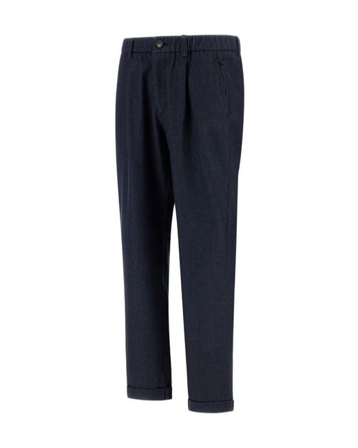 Herno Blue Elasticated Waist Trousers for men