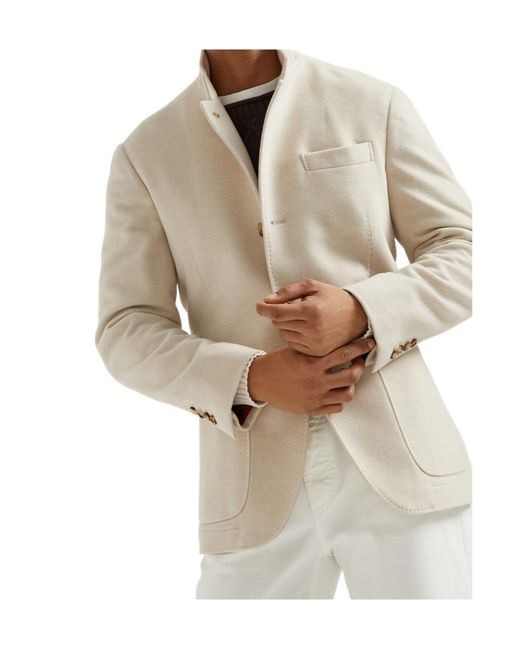Brunello Cucinelli White Long Sleeve Casual Jacket for men