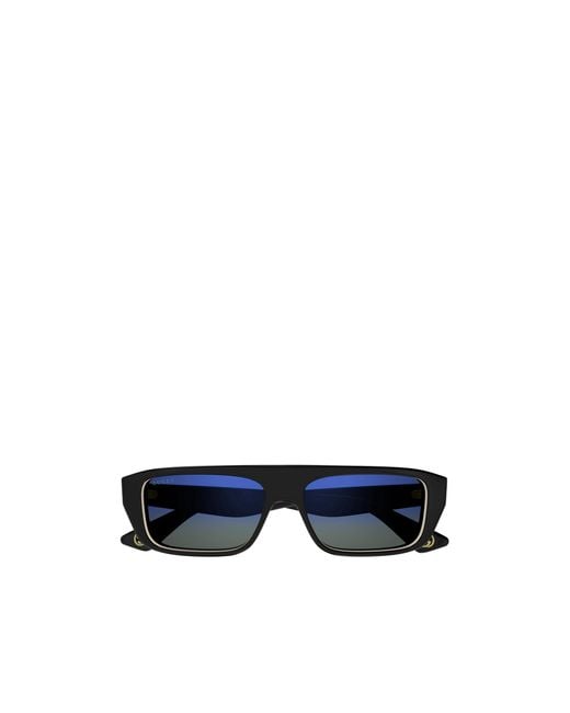 Gucci Blue Eyewear Rectangle-Frame Sunglasses for men