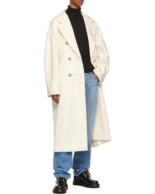 Max Mara White Madame Double-Breasted Coat