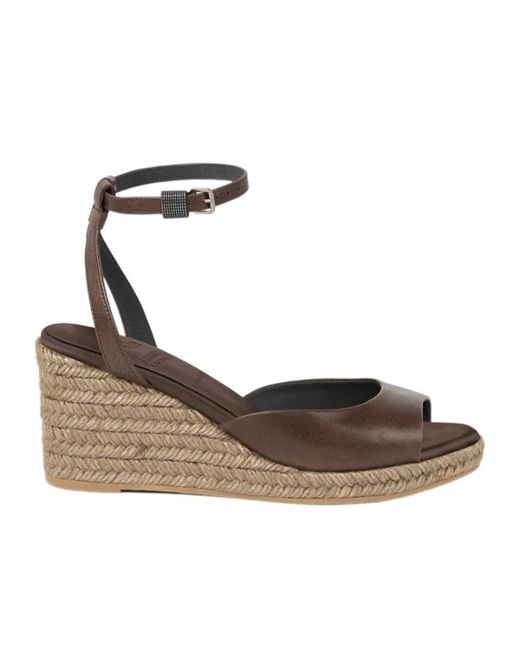 Brunello Cucinelli Metallic 55Mm Monili-Detail Espadrilles