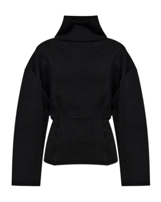 Alaïa Black Alaïa Roll-Neck Drop Shoulder Jumper