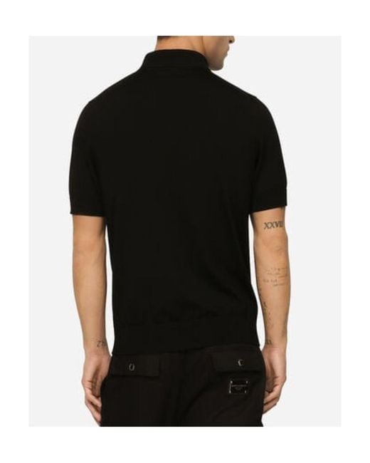 Dolce & Gabbana Black Logo Short-Sleeved Polo Shirt for men